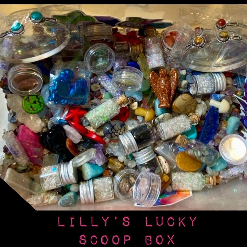 Assorted Gemstones and Crystals mystery box Lilly’s lucky scoops 1/2 pou…